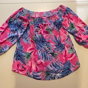 Lilly Pulitzer Pink Ruffled Blouse